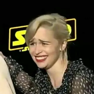 😂 Emilia Clarke actrice, célébrité, tête drôle, portrait whatsapp sticker