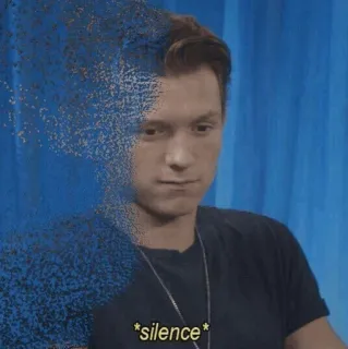 😐 *silence* silence, tom holland, expression, meme telegram sticker