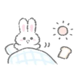 🕷 lapin, mignon, dormir, lit, toast, nuit, kawaii telegram sticker
