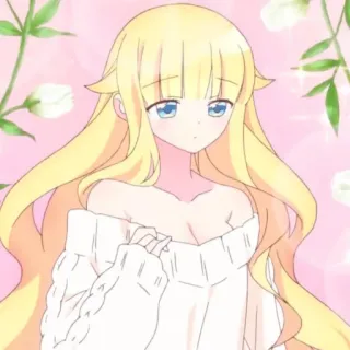 ☁️ Anime, Chica, Rubia, Linda, Dibujos animados whatsapp sticker