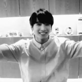 🎈 Jungkook Jungkook, BTS, K-pop, zanger, idool, Koreaans, zwart-wit telegram sticker