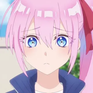 🐻 Anime, pinke Haare, Mädchen, süß, blaue Augen telegram sticker