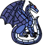 😬 Dragón, Fantasía, Azul, Reptil, Criatura mítica, Animal, Alado, Monstruo telegram sticker