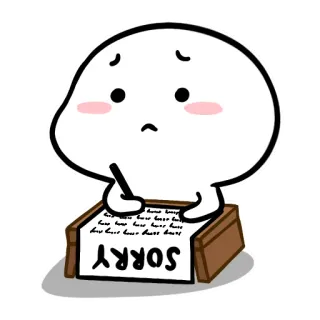 🙇‍♀️ SORRY apology, regret, cartoon, sad, cute telegram sticker