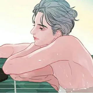 😊 ศิลปะ, ผู้ชาย, น้ำ, ภาพเหมือน, ภาพประกอบ telegram sticker