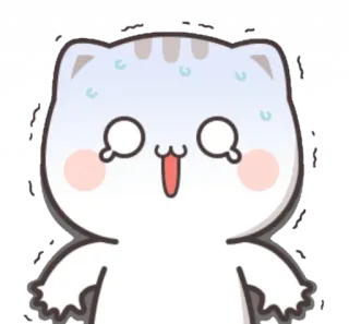 🍼 chat, effrayé, dessin animé, emoji, kawaii telegram sticker