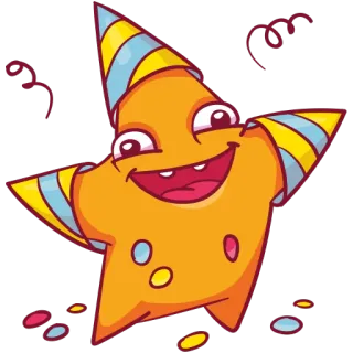 🎉 star, party, celebration, cartoon, cute telegram sticker