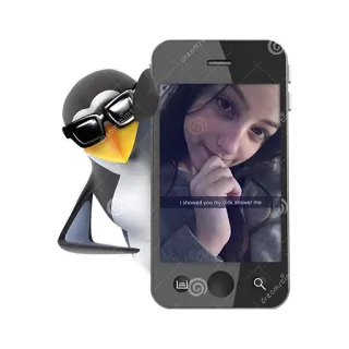 📱 I showed you my dick answer me chim cánh cụt, Snapchat, điện thoại, kính râm, selfie, phụ nữ telegram sticker