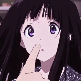 ☁ Anime, Chica, Dedo, Lindo whatsapp sticker