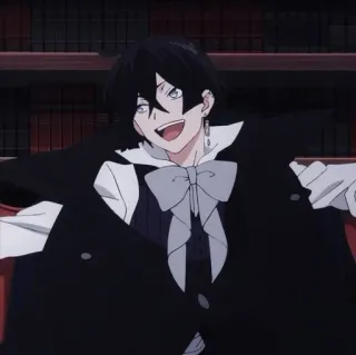 😃 anime, cartoon, character, smile, formal wear telegram sticker