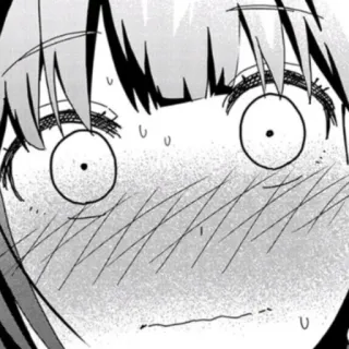😳 Anime, Mangá, Rosto, Rubor, Envergonhado, Expressão telegram sticker