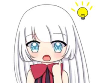 💡 Anime, Mädchen, Glühbirne, Idee, Süß telegram sticker