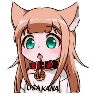 🤤 OSAKANA Аниме, Девушка-кошка, Манга, Каваий, Милый, Osakana telegram sticker