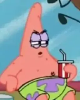 😒 Patrick Star Spongebob Squarepants Patrick Star, Spongebob Schwammkopf, Cartoon, Getränk, Stimmung, Lustig, Figur whatsapp sticker