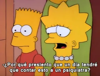 😱 Lisa Simpson The Simpsons ¿Por qué presiento que un día tendré que contar esto a un psiquiatra? 리사 심슨, 바트 심슨, 심슨 가족, 만화, 애니메이션, 정신과 의사 telegram sticker