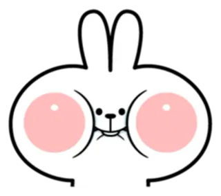 😊 rabbit, cute, animal, bunny, cartoon, white, pink telegram sticker