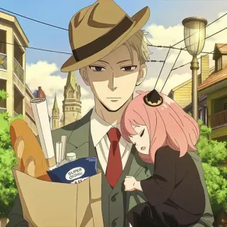 🥜 Loid Forger Spy x Family anime, family, spy, bread, character, father, child whatsapp sticker