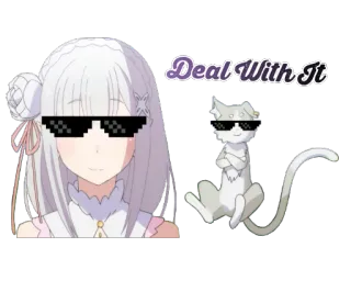😎 Deal With It sunglasses, meme, deal with it, pixelated glasses, cool whatsapp sticker