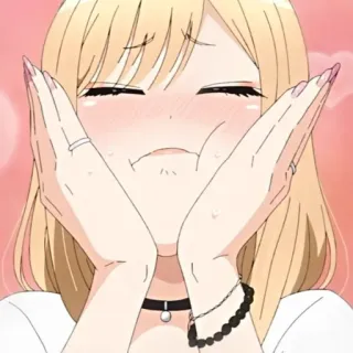 🥟 anime, cute, girl, blonde, happy telegram sticker