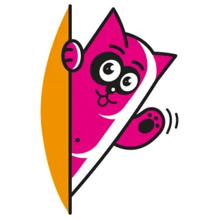 😊 แมว, สัตว์, การ์ตูน, สติกเกอร์, สีชมพู, โบกมือ, แอบดู, น่ารัก telegram sticker
