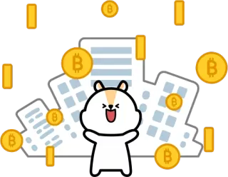 💸 bitcoin, cripto, monedas, dinero, finanzas, dibujos animados, feliz, hámster telegram sticker