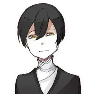🙁 Anime, Manga, Triste, Chico, Emo, Personaje, Ilustración, Retrato telegram sticker