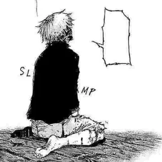 ❤️ blood, injury, manga, anime, sitting whatsapp sticker