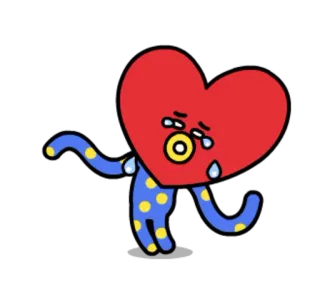 😭 Tata cartoon, BT21, character, sad, cute whatsapp sticker