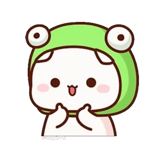 👍 卡哇伊, 可爱, 青蛙, 动漫, 卡通, 贴纸, Q版 whatsapp sticker