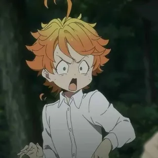 🧡 Emma The Promised Neverland Anime, Emma, The Promised Neverland, Wütend, Geschockt, Verängstigt whatsapp sticker
