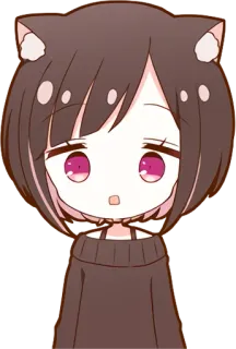 😳 Anime, Katzenohren, Kawaii, Manga, Süß, Mädchen, Cartoon telegram sticker