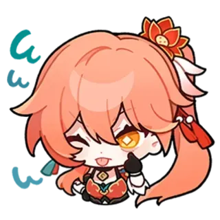 😜 Yae Miko Genshin Impact Anime, Genshin Impact, Yae Miko, Charakter, Videospiel, Aufkleber whatsapp sticker