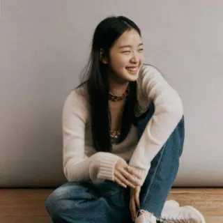 🦋 mujer, sonriendo, retrato, casual, coreana, actriz telegram sticker