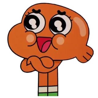 ☝️ Darwin Watterson The Amazing World of Gumball Dibujo animado, Pez, Naranja, Amigo, Feliz, Lindo whatsapp sticker
