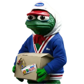 📦 Pepe the Frog Ricott! Pepe the Frog, meme, frog, delivery, Ricotta telegram sticker