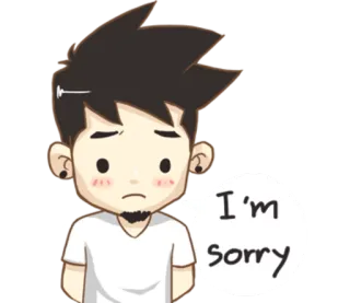 🙏 I'm sorry minta maaf, maaf, sedih, kartun, emosional, ekspresi telegram sticker