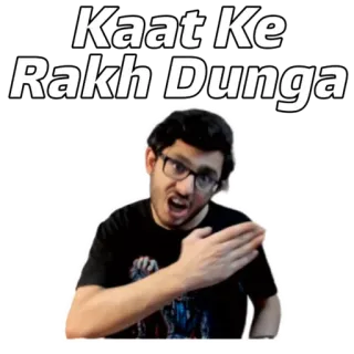 🤣 Kaat Ke Rakh Dunga YouTuber Ấn Độ, CarryMinati, Carry đang trực tiếp, Meme, Kaat ke Rakh Dunga telegram sticker