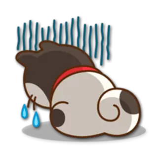 😞 pies, chmura, smutny, łzy, płacz, emotikon, naklejka telegram sticker