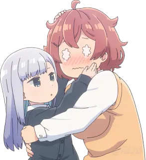 🤚 animé, dessin animé, mignon, amitié, câlin telegram sticker