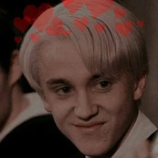 💗 Draco Malfoy Harry Potter Draco Malfoy, Harry Potter, Sonserina, mago, jovem, corações, sorrindo telegram sticker