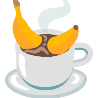 ☕ กล้วย, กาแฟ, ถ้วย, ผลไม้, อาหาร, เครื่องดื่ม telegram sticker