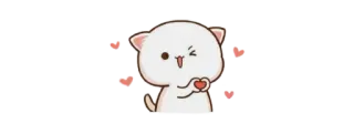 🫖 carino, gatto, kawaii, cuori, occhiolino, animale telegram sticker
