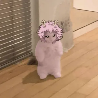 🐈 Mina Ashido My Hero Academia Mina Ashido, My Hero Academia, Anime, Rosa, Gato telegram sticker
