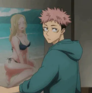🎴 Yuji Itadori Jujutsu Kaisen Anime, Charakter, Yuji Itadori, Jujutsu Kaisen telegram sticker