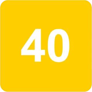 🟨 40 number, yellow, forty telegram sticker
