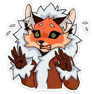 😰 Renard cartoon, Renard animé, Vertige, Sueur, Anxiété, Peur telegram sticker