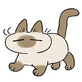 😑 cat, animal, cute, pet, siamese telegram sticker