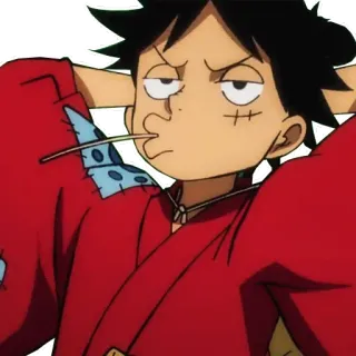 😗 Monkey D. Luffy One Piece anime, one piece, monkey d luffy, character, cartoon whatsapp sticker