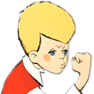 👊 Мультфильм, Злой, Драка, Удар, Мальчик, Блондин whatsapp sticker