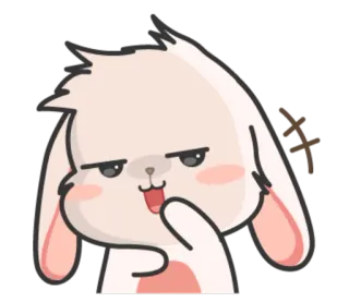 😏 thỏ, dễ thương, tự mãn, hoạt hình, động vật, nhãn dán, mềm mại telegram sticker